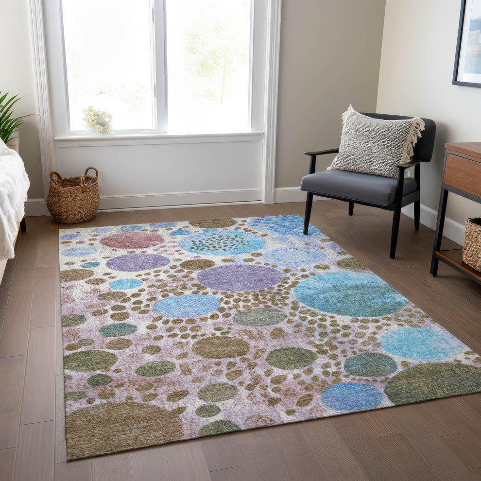 Machine Washable Indoor/Outdoor Chantille ACN1895 Khaki 9' x 12' Rug