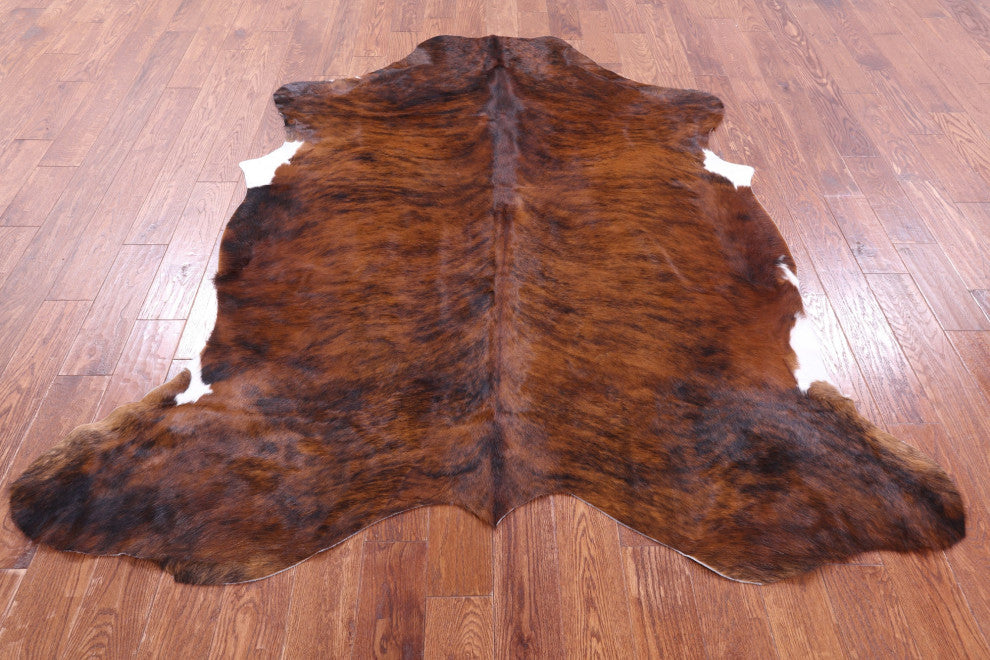 7' 3" X 6' 6" Organic Natural Hair-On Cowhide Area Rug C1462