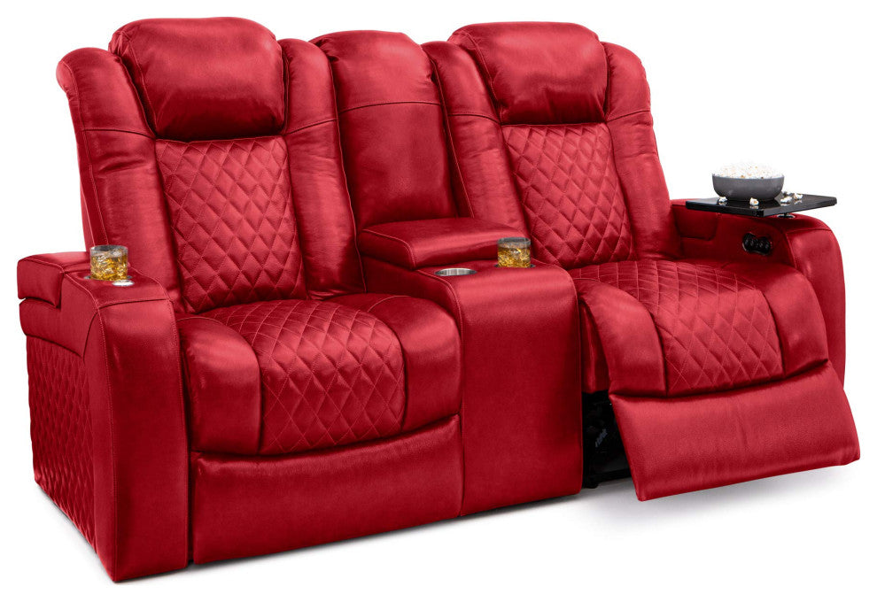 Seatcraft Headline Home Theater Seating, Red, Sofa and Loveseat