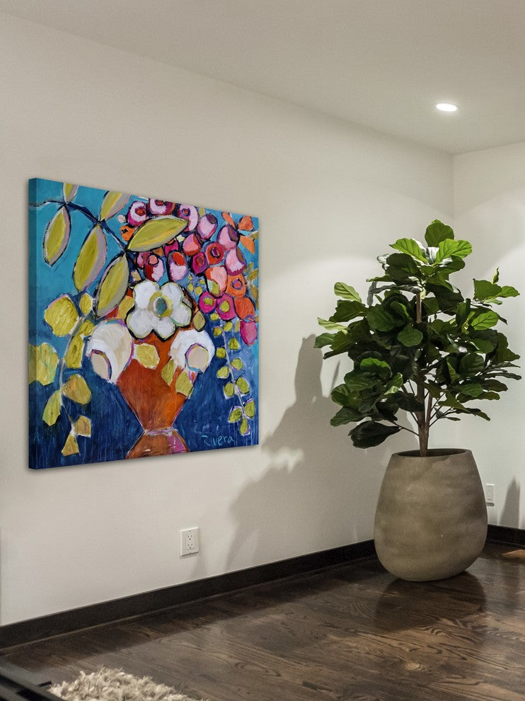 "Majestic Bouquet" Painting Print on Wrapped Canvas, 48"x48"