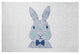 Monochrome Bunny Easter Chenille Rug, Dark Cobalt Blue, 4'x6'