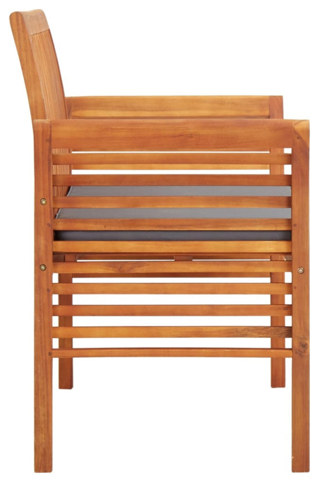 vidaXL 2-Seater Garden Bench With Cushion 47.2" Solid Acacia Wood