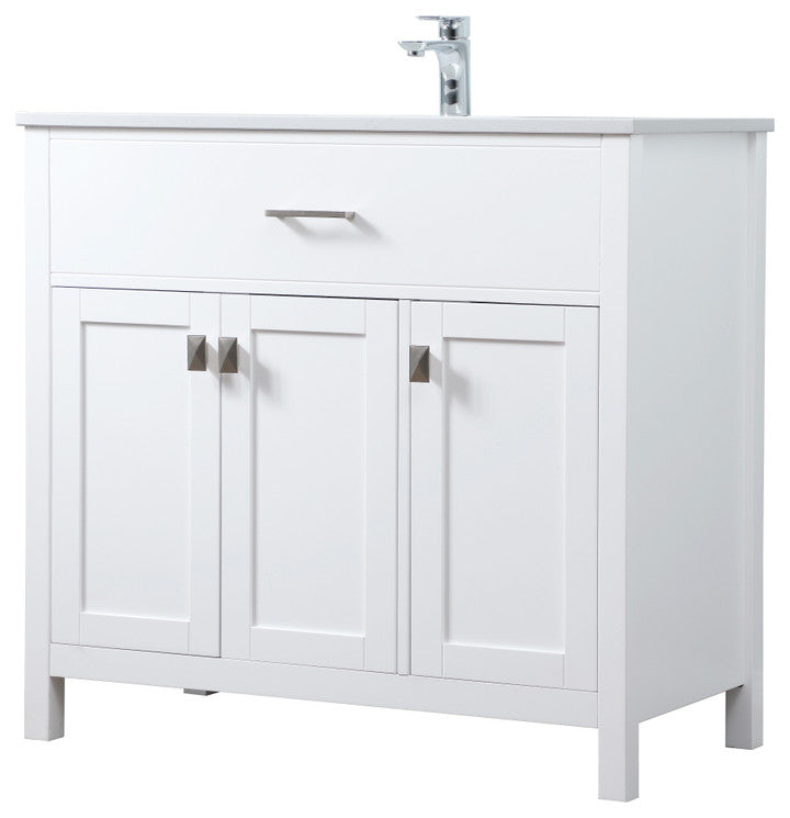 36" SIngle Bathroom Vanity, White