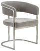 Modrest Sebastian Modern Grey Fabric + Stainless Steel Dining Chair