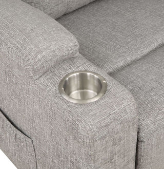ACME Evander Recliner With Power Lift, Light Gray Chenille