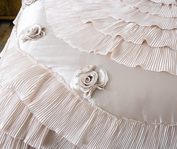 6-Piece Frosted Fields Faux Satin Luxury Comforter Set, Queen