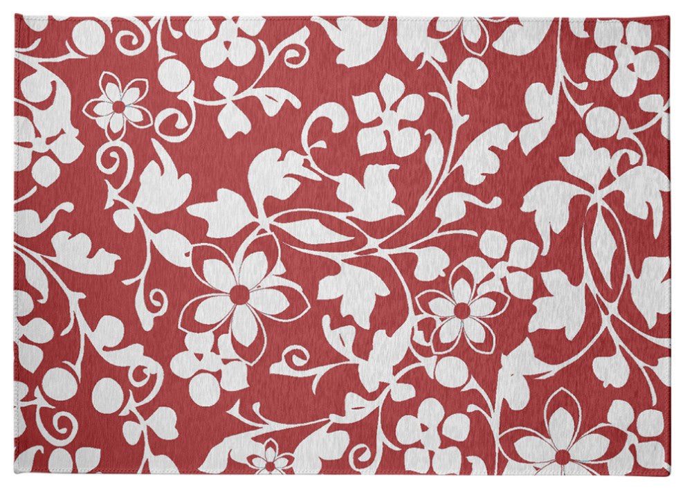 Evelyn Spring Chenille Rug, Ligonberry Red, 5'x7'