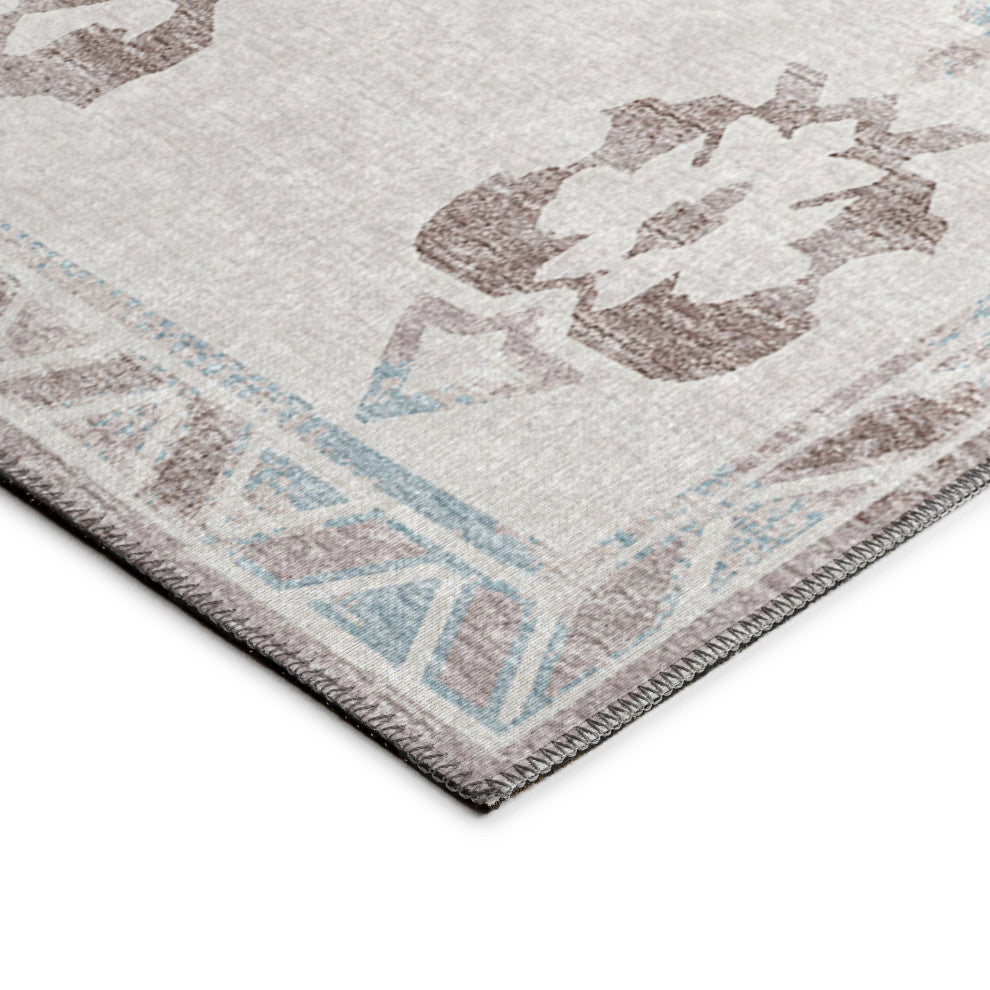 Indoor/Outdoor Sedona SN16 Parchment Machine Washable 10' x 10' Round Rug