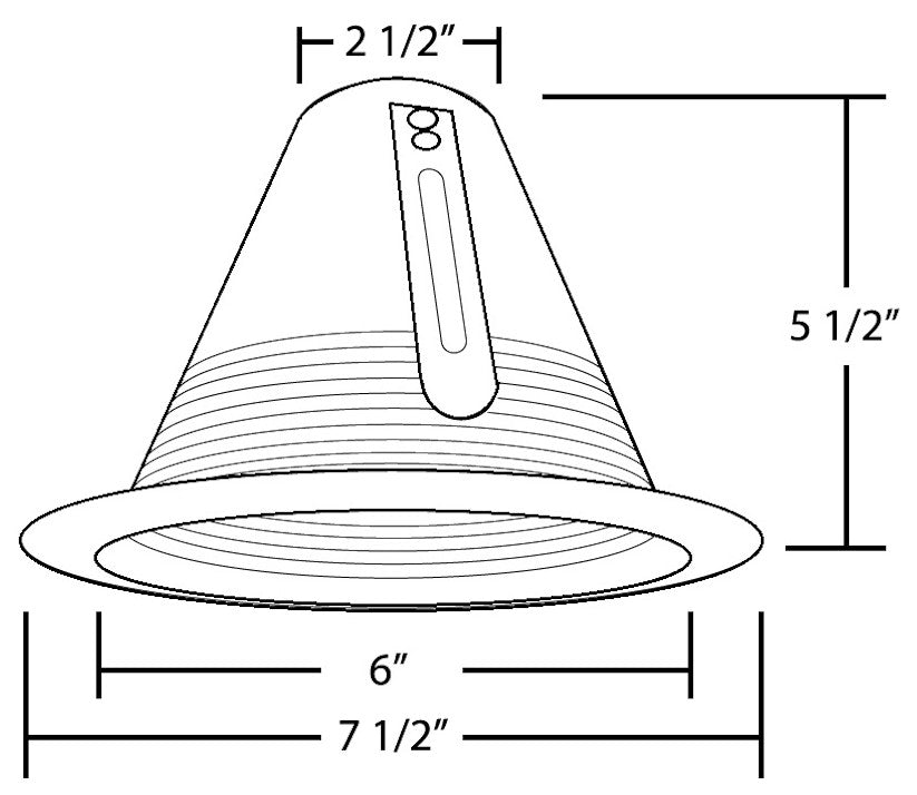 6 in. Airtight Recessed Cone Baffle Trim, Fits 6 inch Housings, White, Dry Location Rated
