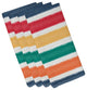 22"x22" Fun in the Sun, Stripe Print Napkin, Blue, Set of 4