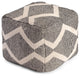 Maplewood 20" x 20" x 20" Black and Ivory Pouf