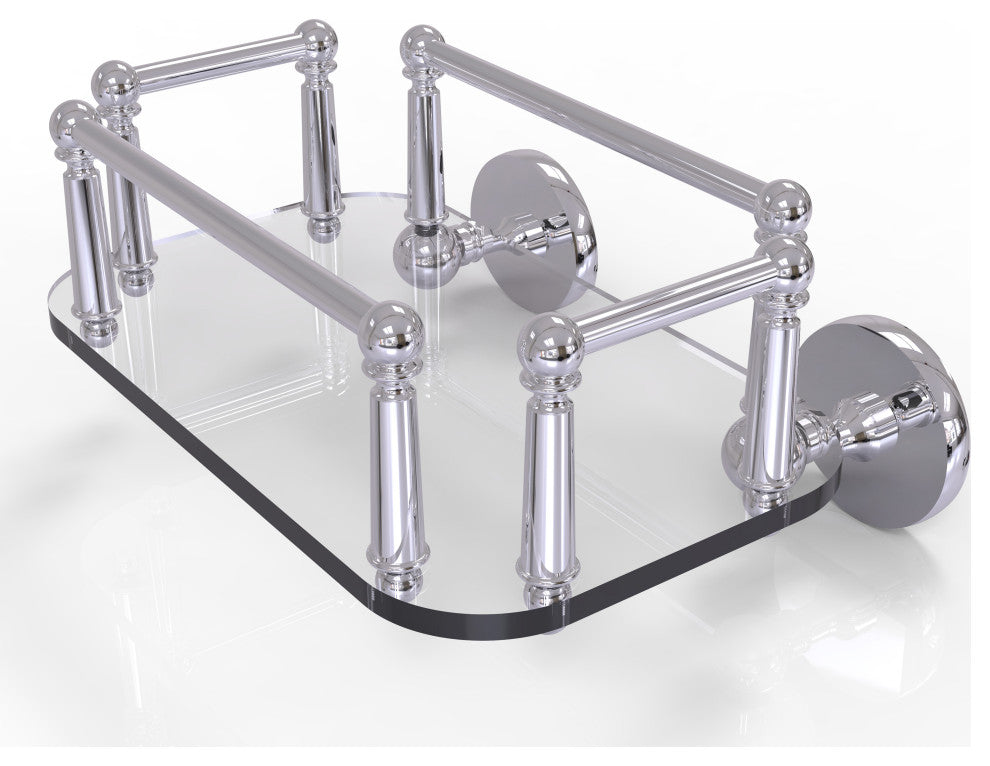 Prestige Skyline Wall Mounted Glass Guest Towel Tray, Polished Chrome