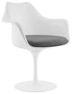 Modern Gray Tulip Dining Vinyl Armchair