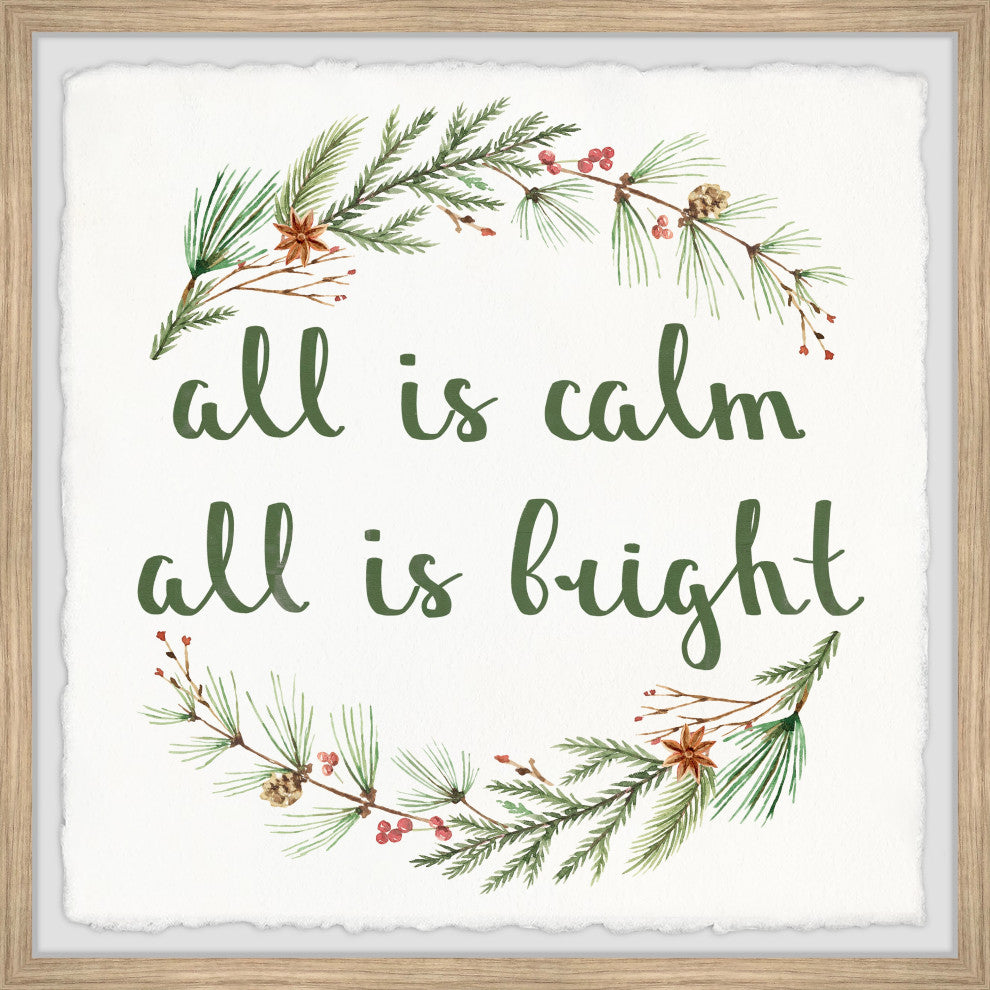 "All Is Calm and Bright" Framed Painting Print, 12x12