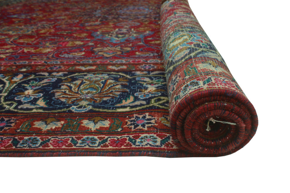 Vintage Distressed Birtel Red Rug