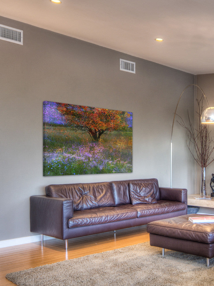"Lone Tree Flowered Meadow" Print on Canvas by Chris Vest
