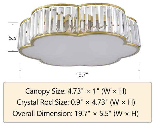 Modern Crystal Ceiling Light Fixture Gold, 5-Light