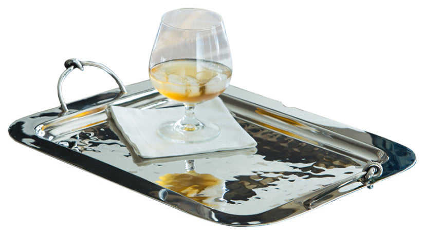 Nickel Knot Rectangular Tray, 17.5"