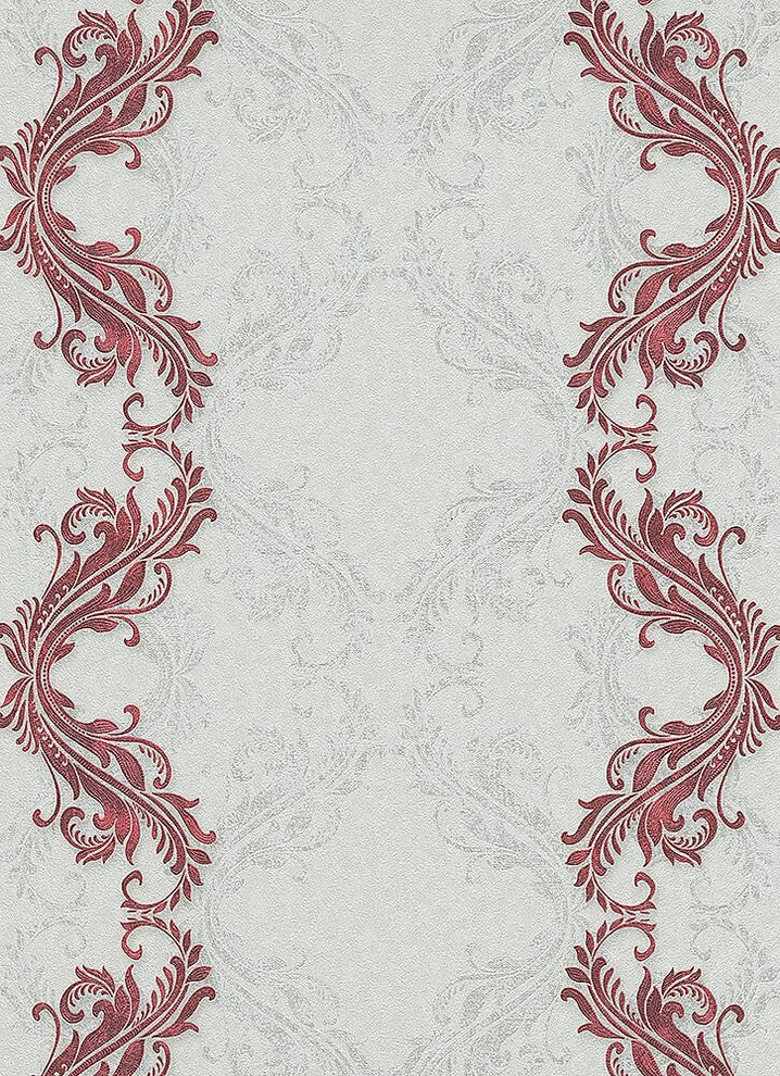Eterna, Classic Ornamental Design White Wallpaper Roll