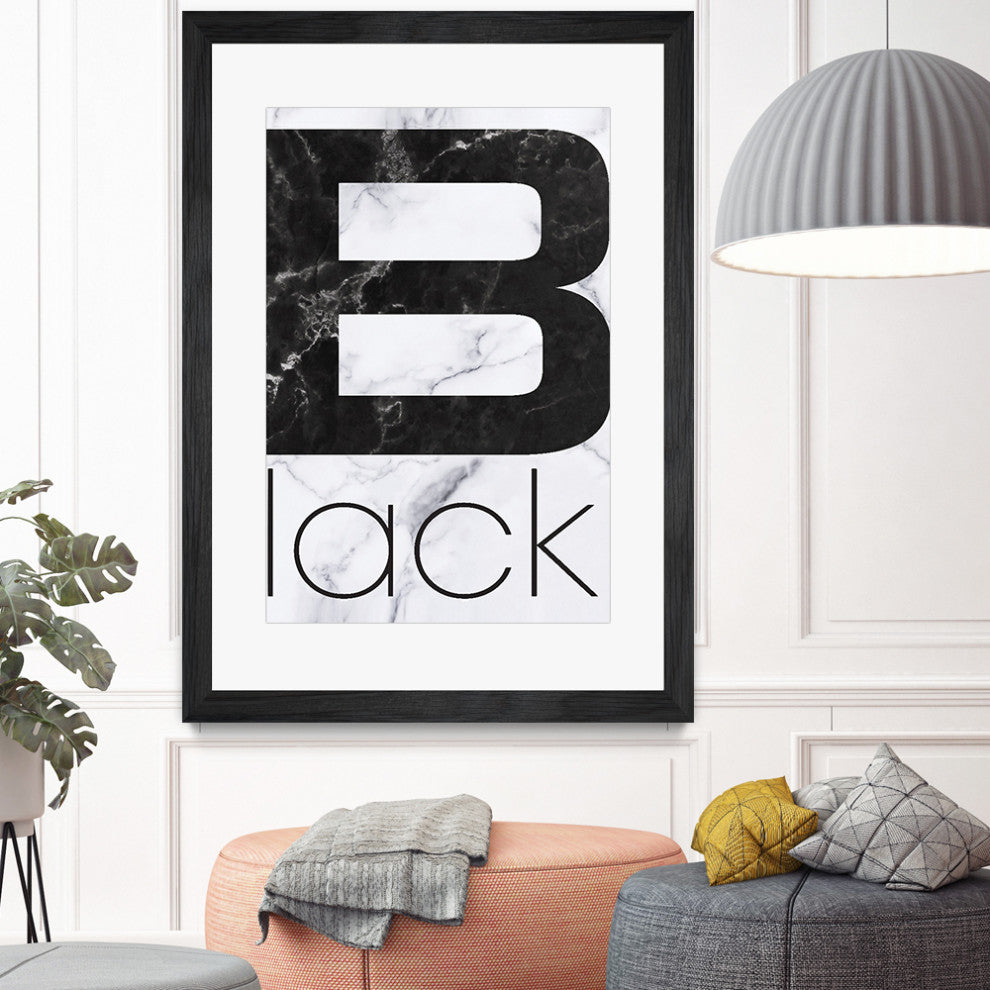 "Black Marble" Matted and Framed, 52"x36"