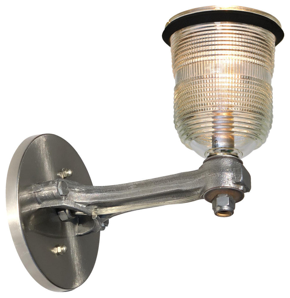 Piston Connecting Rod Runway Light Sconce, Clear Globe