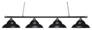 Oxford 4-Light Bar, Chrome & Matte Black/Matte Black Double Bubble Metal Shade