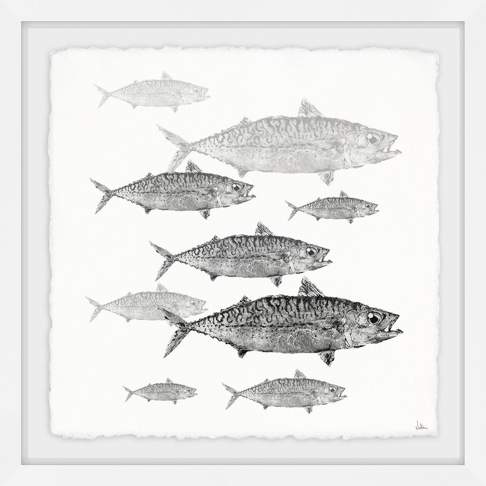 "Freshwater Fish" Framed Painting Print, 32"x32"