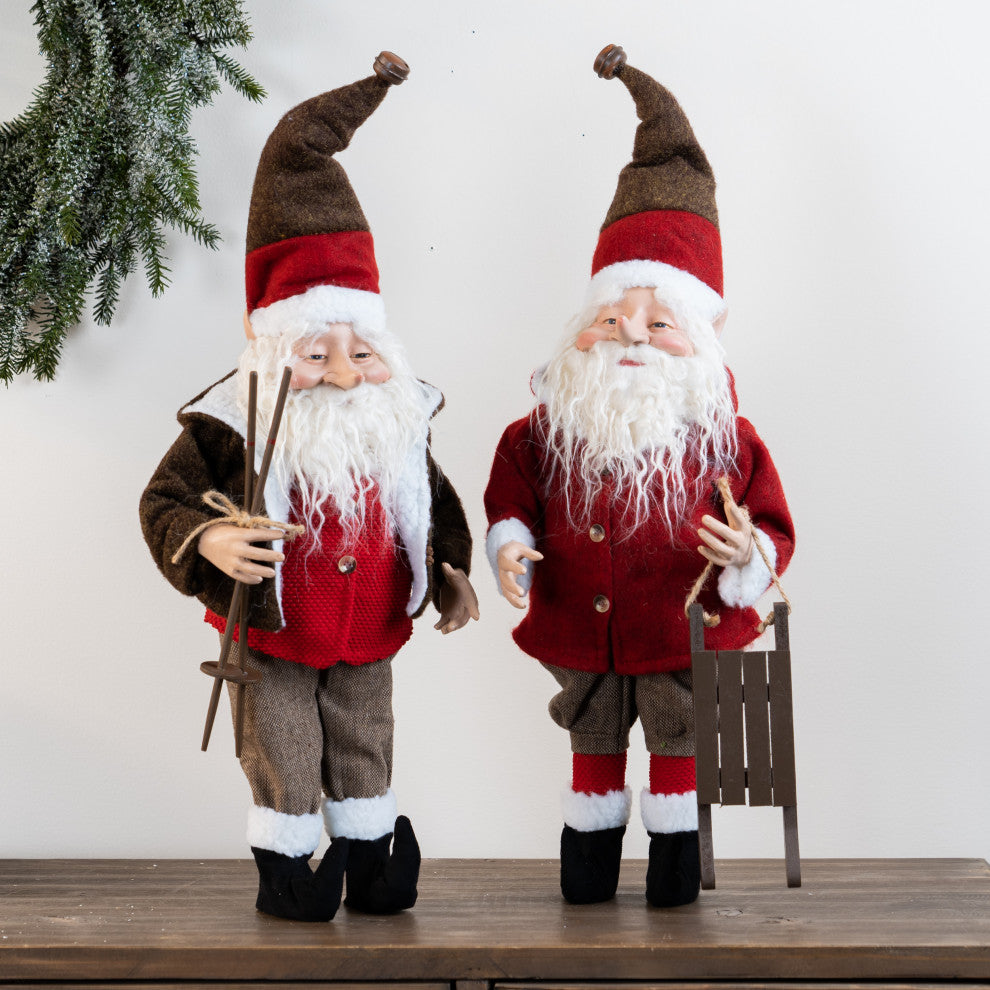 Santa Figurine, 2-Piece Set