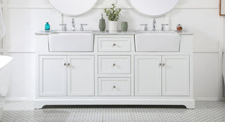 Home Living 22" Farmhouse White-Light Bathroom Vanity