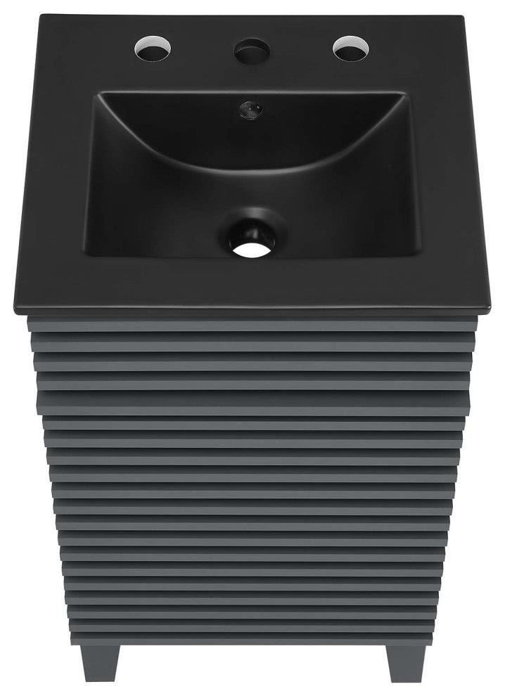Render 18" Bathroom Vanity, Gray Black
