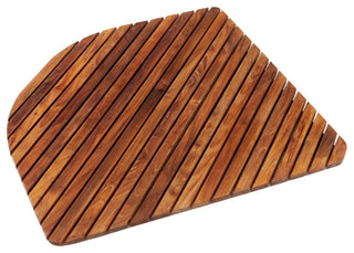 Nordic Style Corner Teak Shower and Spa Mat with Rounded Edge 30"³x 30"³