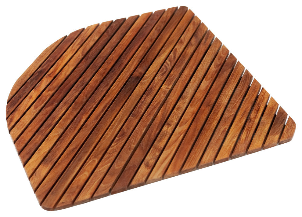 Nordic Style Corner Teak Shower and Spa Mat with Rounded Edge 30"³x 30"³