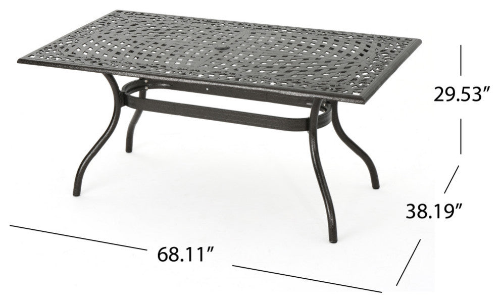 David Outdoor Aluminum 7-Piece Dining Set