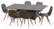 GDF Studio 7-Piece Hendrickson Outdoor Multi-brown Wicker Rectangular Dining Set