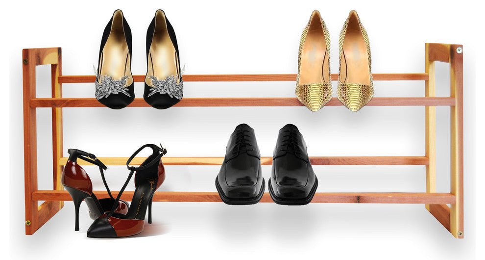 Two-Tier Aromatic Cedar Shoe Rack