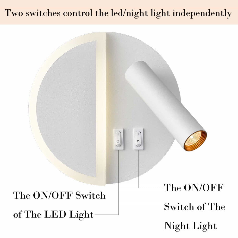 Modern White LED Sconces Wall Lighting,5W 4000K