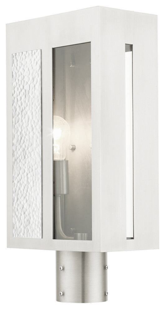 Brushed Nickel Contemporary, Nautical, Sophisticated Outdoor Post Top Lantern