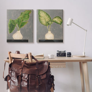 Large Palm Leaf Potted Plants Interior Still Life,24 x 30