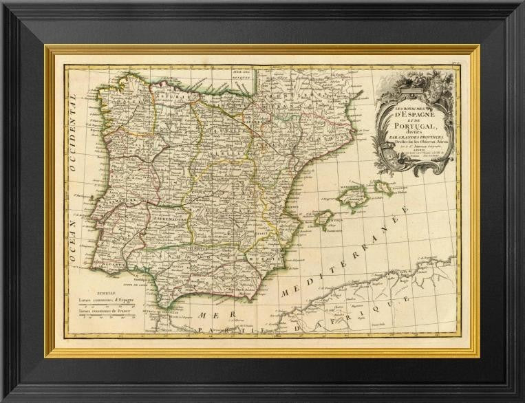 "Espagne, Portugal, 1780" Framed Canvas Giclee by Jean Janvier, 20x16"