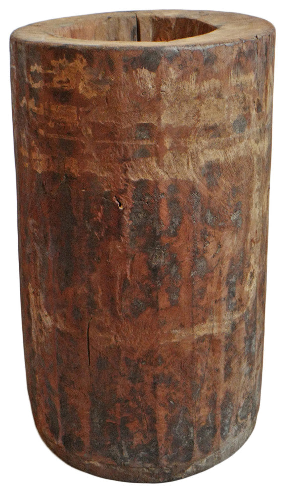 Consigned India Wood Butter Pot