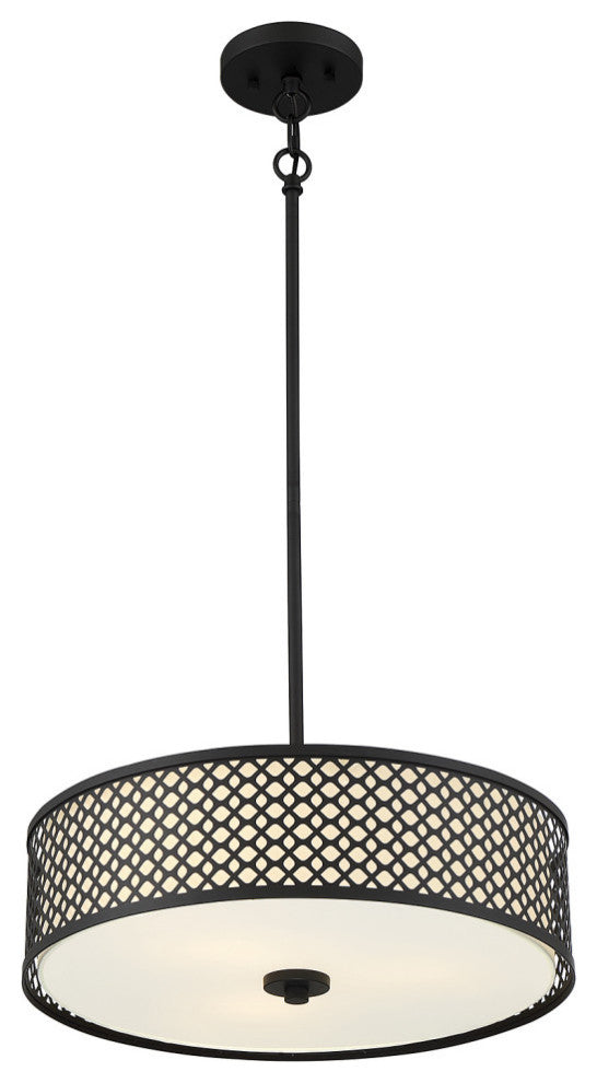 3-Light Pendant, Matte Black