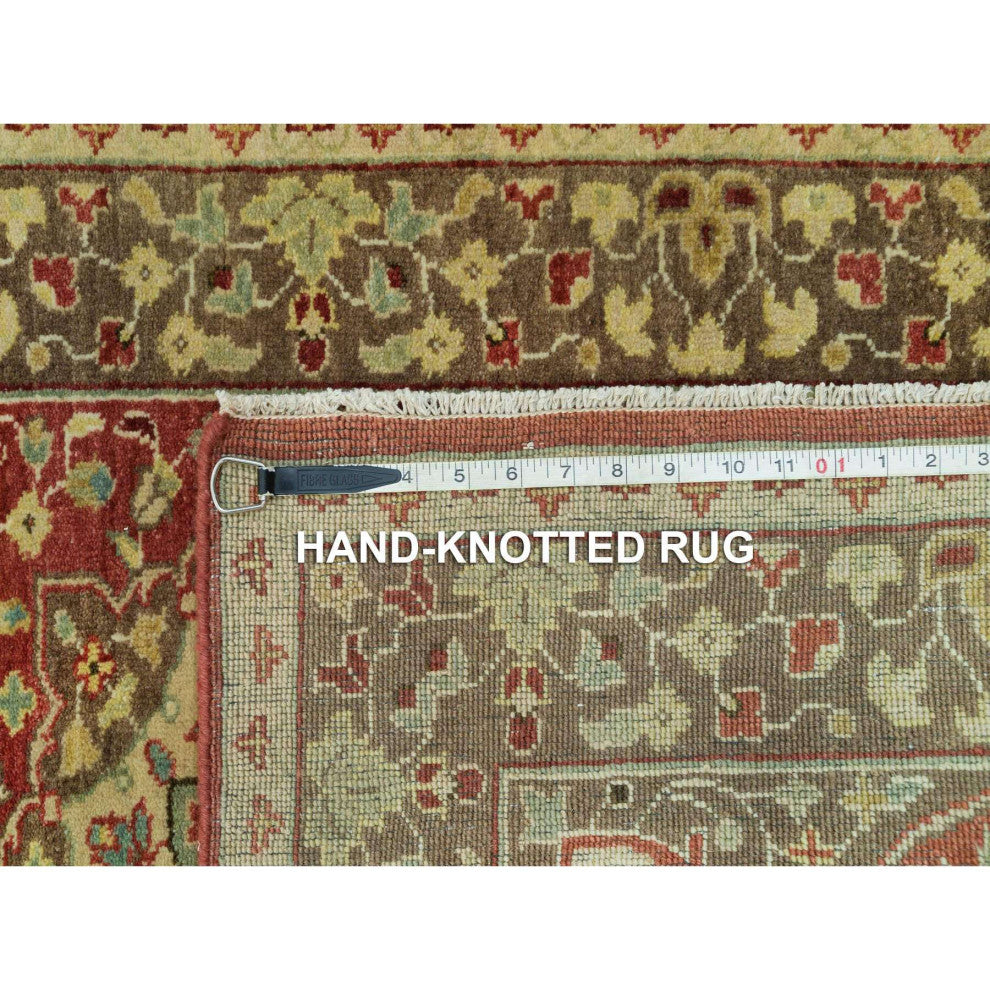 Rufous Red Tabriz Haji Jalili Design Hand Knotted Wool XL Runner Rug 2'7"x18'
