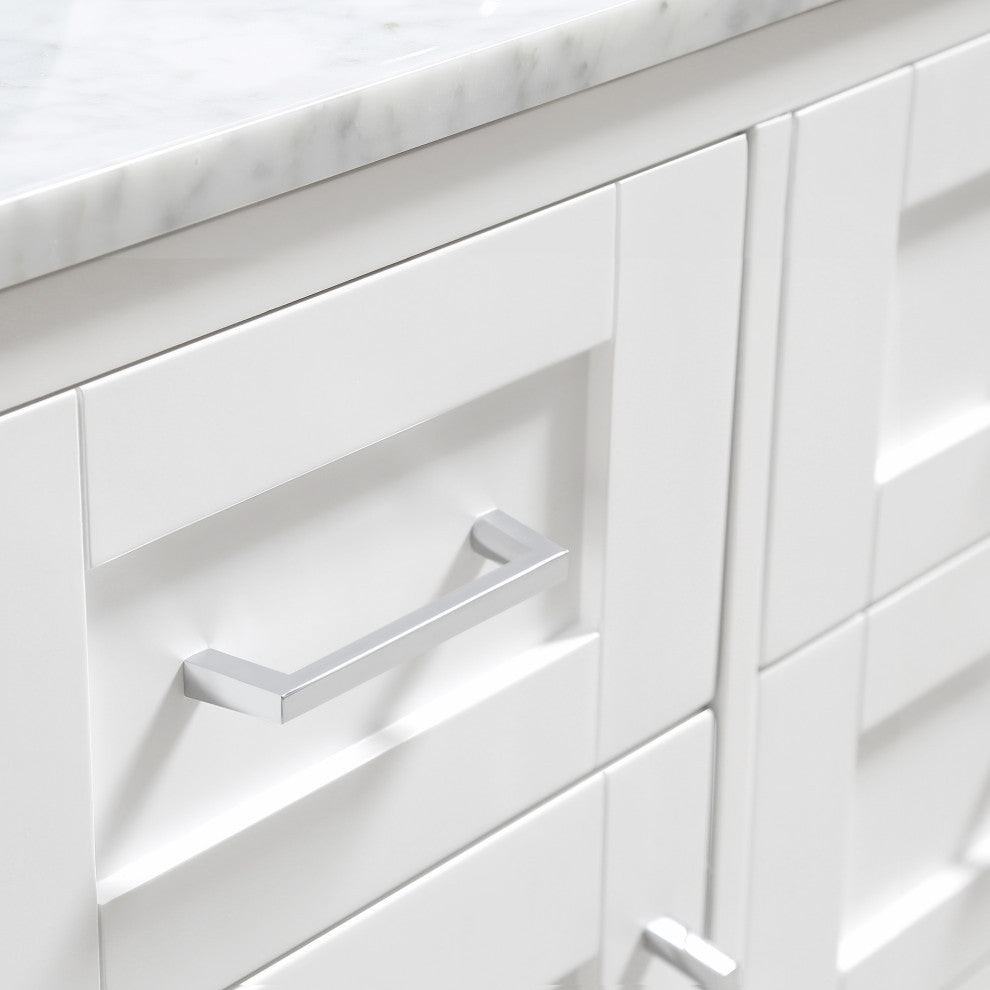 OVE Decors Tahoe 48" Vanity, White With Carrara Marble Top