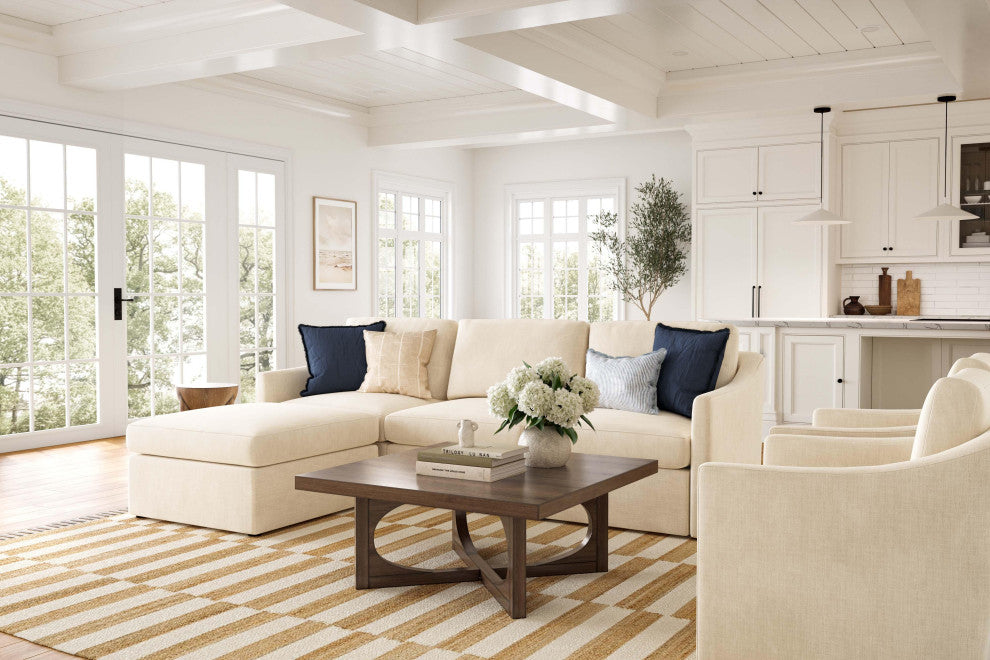 Aiden Beige Modular Small Chaise Sectional - Beige