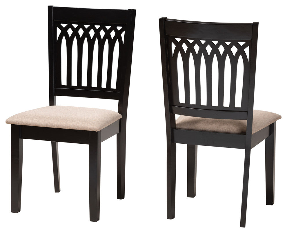 Marsala Modern Collection, Beige/Dark Brown, Dining Chair