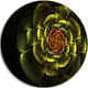 Fractal Yellow Rose In Dark, Floral Abstract Art Round Wall Art, 11"