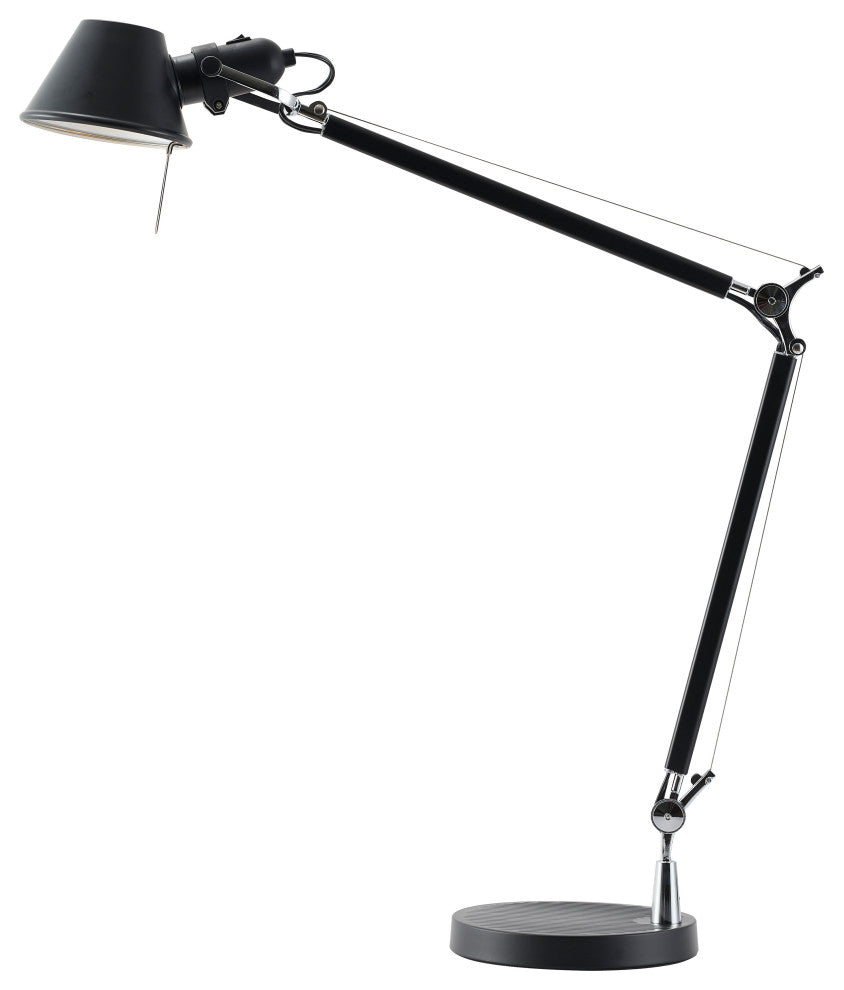 Black Frame, Chrome Hardware Table Lamp