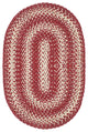 Homespice Decor - 20 x 30" Oval Barn Red Ultra Durable Braided Rug