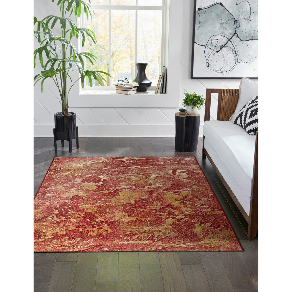 Marina Lava Indoor/Outdoor Rug, Red, 6'6"x9'3"