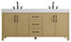Home Living 72" Double Bathroom Vanity, Honey Brown